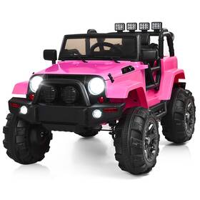 Costway T7440pi A26119 12v Kids Ride On Truck Car With Remote Mp3 Music Led Light Pink