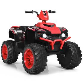 Costway T7798rea26281 12v Kids 4-wheeler Atv Quad Ride On Car With Led Light And Music Red