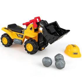 Ts10135 Costway Kids Ride On Bulldozer Toy With Helmet And 3 Stones For Aged Years Old