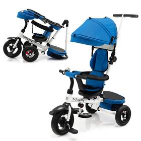 Costway Us-2bc10014bl Folding Baby Tricycle Versatile Stroller With 360 Reversible Seat Blue