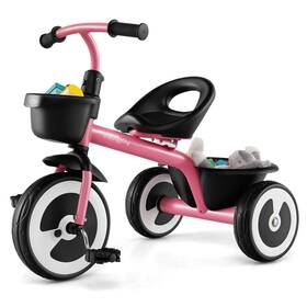 Costway Us-2hcst07295 Toddler Tricycle Kids Trike With Adjustable Seat Front And Rear Storage Baskets
