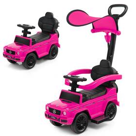Us-2tq10076pi Costway 3 In 1 Ride-on Push Stroller With Retractable Footrest And Comfortable Backrest Pink