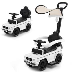 Costway Us-2tq10076wh 3 In 1 Mercedes Benz G350 Stroller Sliding Car Ride On Push With Canopy White