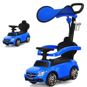 Costway Us-2ty327957bl 3-in-1 Kids Ride On Push Car Mercedes Benz Toddler Stroller Sliding Blue