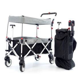 Creative Outdoor Distributor 813836029875 Outdoors Push Pull Ultra Compact Folding Stroller Wagon With Canopy