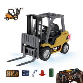 Daogu Dgrc-6401 Mini Rc Forklift Toy - 1 64 Alloy Remote Control Crane With Liftable Forks St