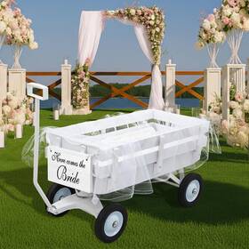 Datanly Jia-datanly-1445 4 Pcs All-terrain Wedding Wagon Set Includes 39x17x32 Inch Heavy Duty White F