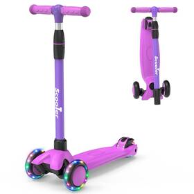 Evliquil Sh01hbc-a001 Kids Scooter Led Lighted Wheels And 3 Adjustable Height Handlebars Scotters F