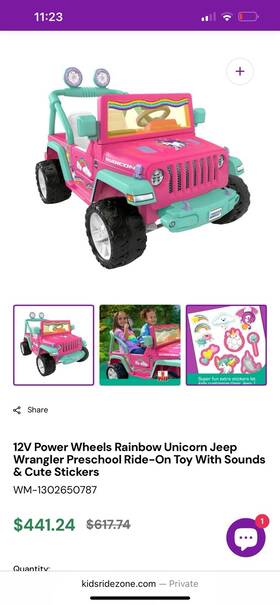 3900-8739 Fisher-price Power Wheels Label Sheet For Hrg00 12v Rainbow Unicorn Jeep Wrangler