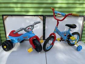 Fisher-price & Huffy 885256448390 Thomas And Friends Tricycle Trike 10 Inch Balance Bike With Training Wheels Lot Nice