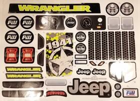3900-8755 Fisher-price Power Wheels - Label Sheet For Hvw97 6v Jeep Wrangler