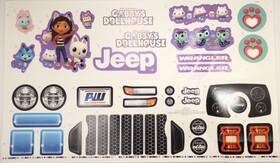 Fisher-price Power Wheels 3900-8829 Label Sheet For Hpx71 12v Gabbys Dollhouse Jeep Wrangler
