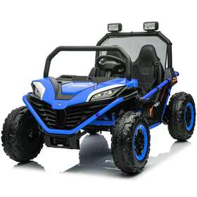 Flantino 717206917925 24v Kids Ride On Car Utv 2-seater Blue Electric 400w Remote Control Eva Wheels