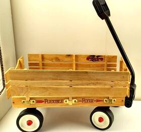 Flexible Flyer 038675621008 1998 Brunswick Stake Bed Wagon Wood Wooden With Removeable Sides