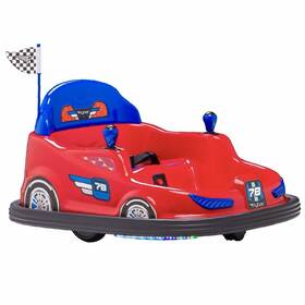 Flybar Fb25021ae Kid Trax 6v Bumper Car Ride-on Toy Red 360 Spin Led Lights Soft Foam