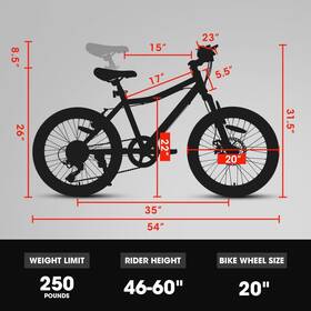 Garvee 955687956475 20 Inch Kids Mountain Bike 14 Height Carbon Steel