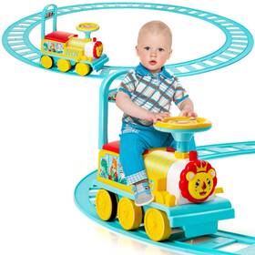 Glacer 10089us-tq Ride On Train With 16 Pieces Tracks For Kids Electric Toy Wit