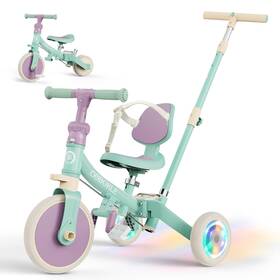 Gobokle Lj-as106-2 5-in-1 Tricycle For Toddlers 1-3 Convertible Toddler Bike With Push Handle &