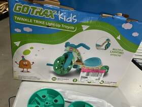 Gotrax 810132398483 Kids Twinkle Trike Light Up Tricycle 77.16 Lbs - Teal Scratch And Dent