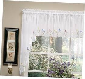 H.c. International Ca40831p Vineyard 3-d Appliqu Valance 14 Inch 60 W X L Pack Of 1 White
