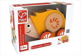 Hape 943478009813 Walk Pull Along Hedgehog Wooden Orange Toy Moving Back Montessori Play Baby