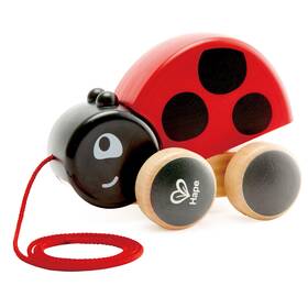 Hape E0362 Pull Along Ladybug - Red And Black Wooden Toy With Moving Wings 1