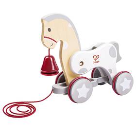 Hape E0367 Pull Along Pony - White And Red Wooden Toy 1