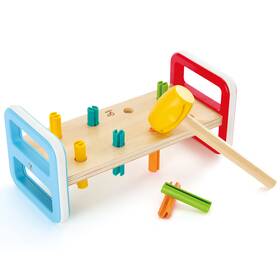 Hape E0506 Rainbow Pounder - Wooden Hammering Bench Toy 18mo