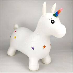 Happy Hopperz Hhz37 White Unicorn Inflatable Ride-on -