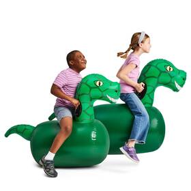 Hearthsong 810019084201 Hop N Go Inflatable Dino Riding Bouncy Hopping Toys For Kids Ages 5 - Ride O