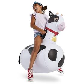 Hearthsong 810019088124 Hop N Go Inflatable Bouncy Cow Riding Hopping Toys For Kids Ages 5