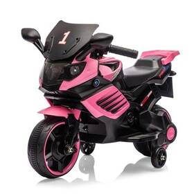 Hipicute Lq-158 6v Kids Motorcycle Electric Ride On Car Toy With Training Wheels Working Pink