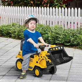 Homcom Us301-0580146 Kids Ride On Tractor With Storage Excavator Scooter Gift For