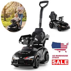 Honey Joy Hj-3692-ca Cochecito Carrito Negro Para Ni O De 1 2 3 A Os Con Trompa Musica Luz Carro Bebe
