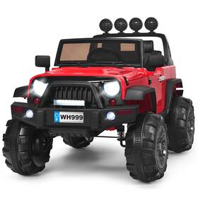 Honeyjoy T7745re A26224 12v Kids Ride On Truck Rc Car Spring Suspension With Led Light Music Trunk Red