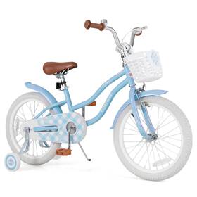 Honeyjoy Us-2hcst06108 18 Inch Kids Bike Toddler Bicycle With Training Wheel Kickstand For 4-8 Years Blue