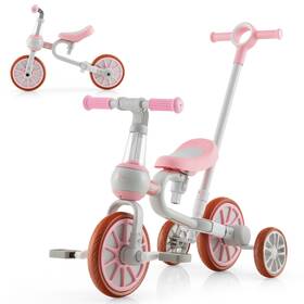 Honeyjoy Us-2ts10070pi 4-in-1 Toddler Bike Sliding With 135 Limited Steering 4-level Push Handle