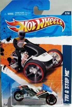 Hot Wheels L2593 Tri And Stop Me Beach Patrol Trike Motorcycle Toy Vehicle 172/244 Die-cast
