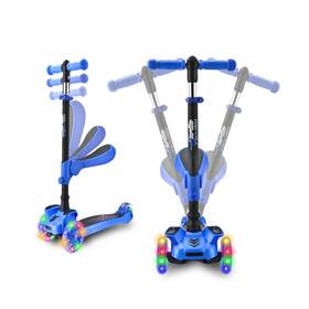 Hurtle Hurfs56 3-wheeled Scooter For Kids - Wheel Led Lights Adjustable Lean-to-stee