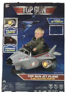 Hyper Toys 690995981813 Top Gun Jet Plane 6 Volt Electric Ride On Kids 3 Maverick New Sealed