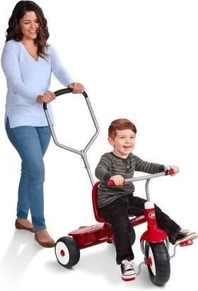 - Import - Fob Shanghai 445042657646 Deluxe Steer And Stroll Trike Red For Kids 2-5 2-in-1 Parent Tricycle Re