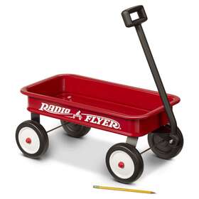 Inc. 711181320466 Red Wagon Small Kids Childrens Toy Pull Cart Flyer Radio Classic Vintage Buggy