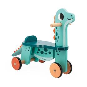 Janod J05828 Dino - Ride-on Wooden Dinosaur Portosaurus 18.5 Inch Tal