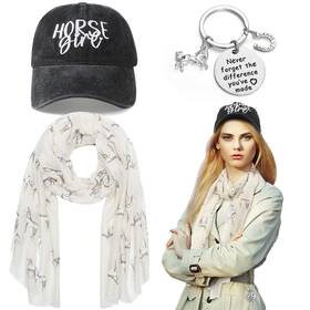 Jeyiour Jeyiour-25722572 3 Pcs Horse Gifts For Women Girls Baseball Hats Western Scarf K