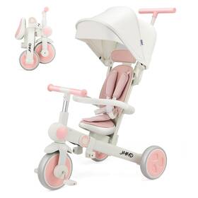 Jmmd 0910-7in1 Baby Tricycle 7-in-1 Foldable Kids Trike With Adjustable Parent Handle Safe