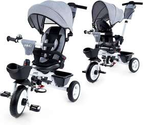 Jmmd 691199666506 Baby Trike 6-in-1 Kids Tricycle With Adjustable Push Handle Removable For