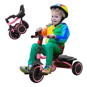 Jookiddie Jk250803-pk00-01 Tricycle With Bell Foldable Trike For Age 18 Months To 5 Years Ba