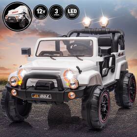 Joyldias 1221s 12v Kids White Ride On Car Electric Toy Truck 3 Speed Mp3 Led With Remote