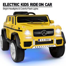 Joyldias 2800sa Yellow 12v Battery Kids Ride On Car Electric Truck Toy Led Music Rc