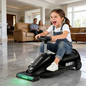 Joyldias 4800us 2in1 12v Kids Ride On Car Dust Vacuum Function Go Kart With Music Black